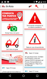 Captura de aplicación En ruta de Línea Directa Captura de aplicación En ruta de Línea Directa
