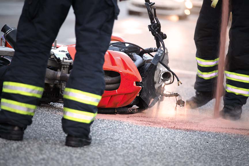 Primeros auxilios en caso de accidente de moto