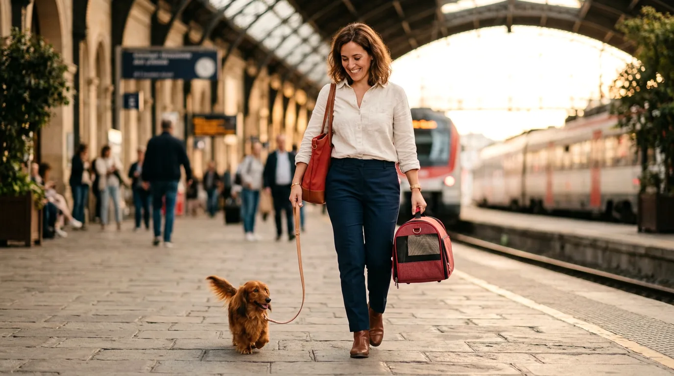viajar tren perro